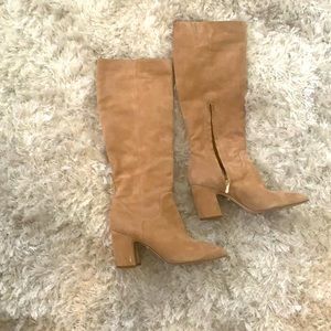 Nude suede Sam Edelman boots